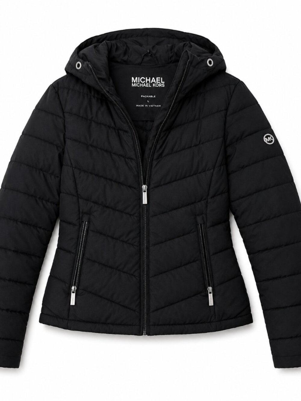 Michael Kors Black Packable Hooded Puffer Jacket